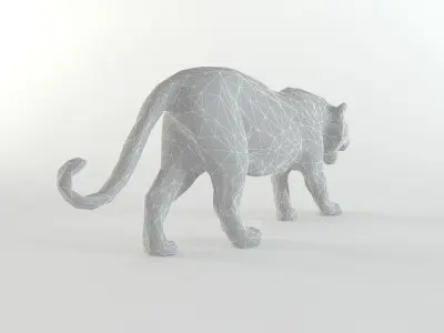 Tiger Low poly Mammal Wild Africa Lion Lowpoly  Low-poly 3D model