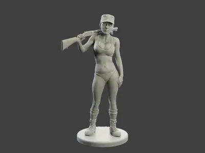 Beautiful Warrior Girl BWG 001 3D print model