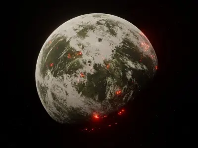Planet Space Ready to game Low-poly 3D model 8