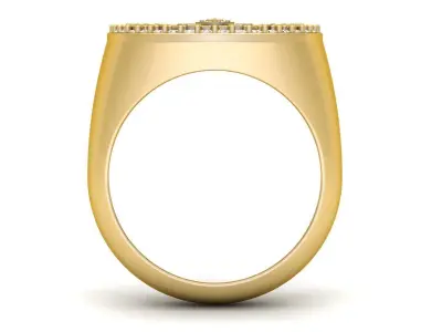 Diamond Mayan Calendar Ring 3D print model