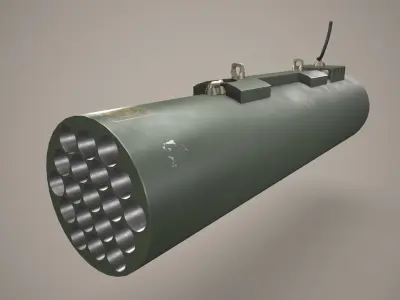 Rocket Launcher FZ225 With Missiles Low-poly 3D model