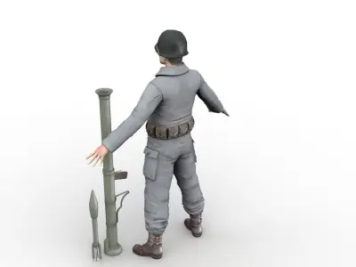 infantry US 1941 Low-poly 3D model