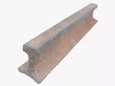 Metal Rail Piece Low-poly 3D model