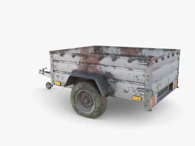 Cargo Trailer v3 weathered Low-poly 3D model