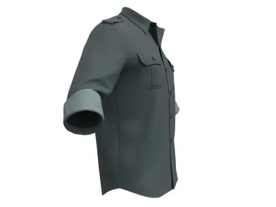 Military Shirt V2 - Marvelous Designer 3D model 3D model