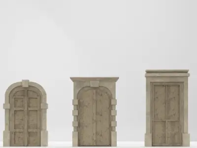 Modular european tenement house Low-poly 3D model