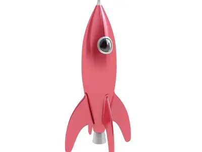 cartoon rocket Low-poly 3D model