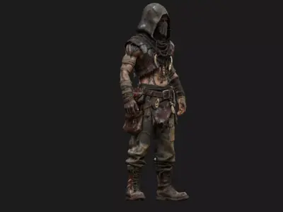 Post-Apocalyptic Raider Low-poly 3D model