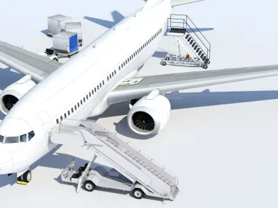 B737 Max 8  Static Low Poly Blank Low-poly 3D model