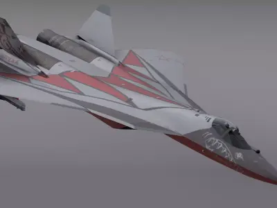 PAC Fighter Jet - Blender Low-poly 3D model