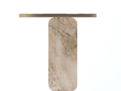 Abstract Marble and Gold Metal Side Table Free 3D model