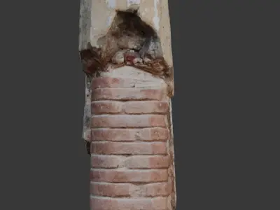 Damaged Antique Column 3D Scan Low-poly 3D model