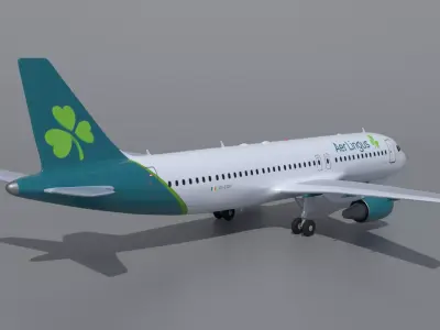 Airbus A320 Aer Lingus Airlines 3D model 3D model