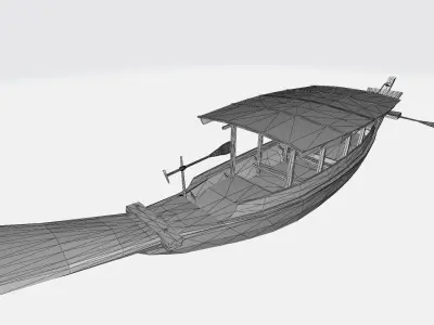Thaiboat-Sampan-Chang wooden boat 3D model