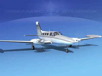 Cessna 414 Chancellor V15 3D model