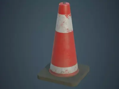 Traffic Cone 5B Low-poly 3D model