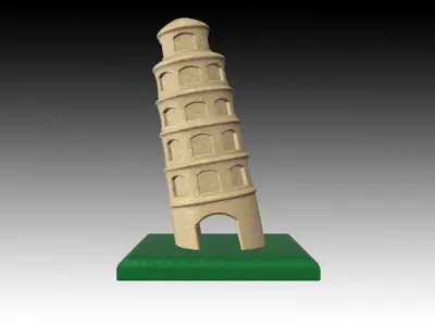 Aquarium Ornaments the leaning tower 3D print model