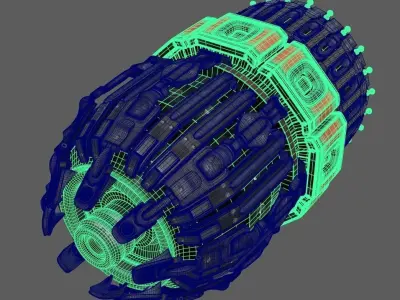 sci fi Machine Part - Cyberpunk design 3D model
