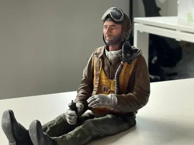 WWII USAF P-51 Mustang pilot 3D print model