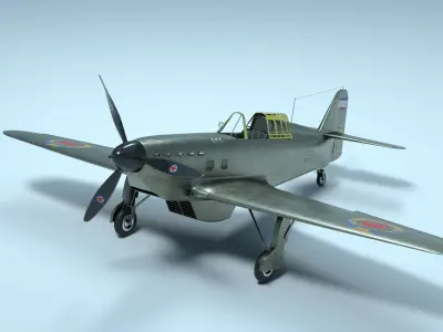 Military Aircraft WW2 Low-poly 3D model