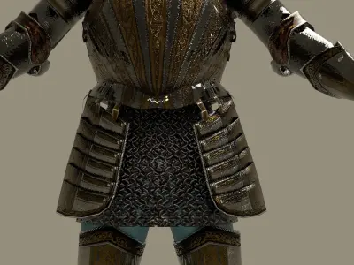Renaissance Knight Low-poly 3D model