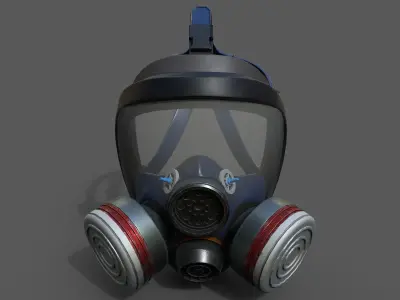 Gas mask helmet 3d model military combat  Low-poly 3D model