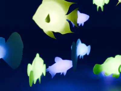 Indirect lighting of tropical fish 3D model