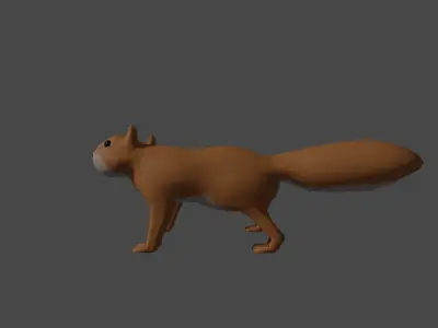 LowPoly Squirrel fox Low-poly 3D model