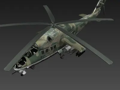 Mi 24 helicopter Low-poly 3D model