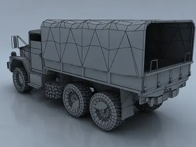 M35A3c military truck in camouflage Low-poly 3D model