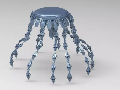 Jelly Fish Sci fi ship  Low-poly 3D model