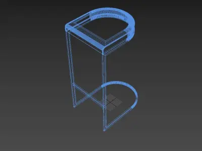 Blush Pink Velvet and Brass Bar Stool Danetti Free 3D model