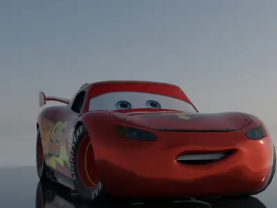 Mc queen car pixar Project Blender Free 3D model