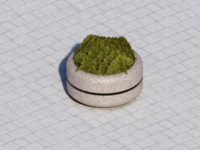 Concrete Planter - Street Commercial Planter Free low-poly 3D model