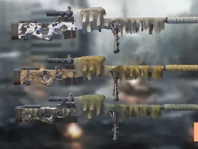 PBR Weapons pack  Low-poly 3D model