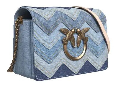 PINKO mini Love Click denim shoulder bag 3D model