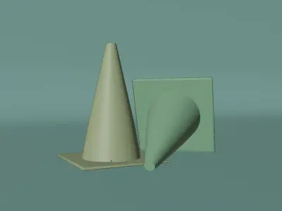 Low poly traffic cone Low-poly 3D model