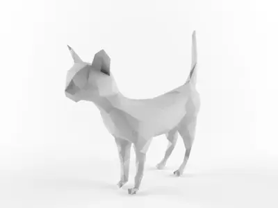 Low Poly Cat Kitten Cats Mammal Kitty 3D model
