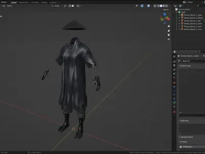 Female Warrior Outfit 1 Low-poly 3D model