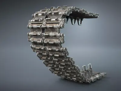 T-80 Tank Tracks Low-poly 3D model