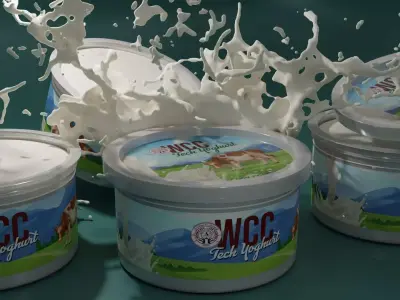 Premium Yogurt 3D Model and Animated Simulation 3D model