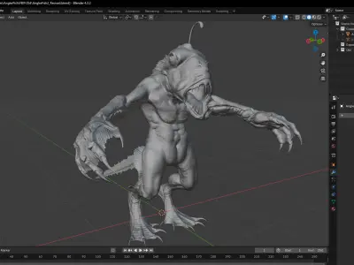 AnglerFish Low-poly 3D model