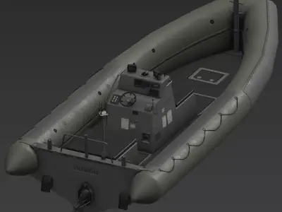 RHIB boat Low-poly 3D model
