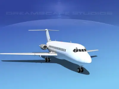 Douglas DC-9-20 Unmarked 2 3D model