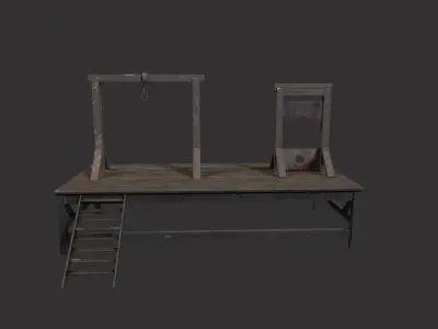 Gallows and Medieval Guillotine - Torture Pack Low-poly 3D model