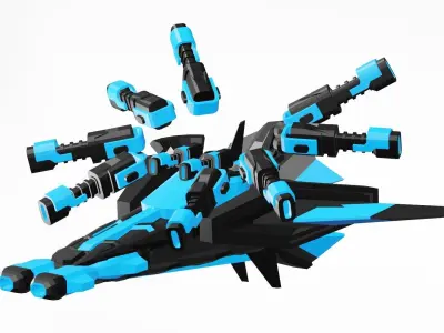 low poly space ship Low-poly 3D model purchase