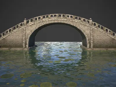 Chinese Bridge Low-poly 3D model