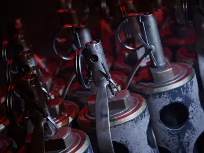 Stun Grenade PBR game ready asset Low-poly 3D model