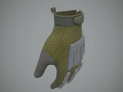 Tactical Combat Gloves 06 Low-poly 3D model