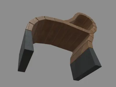 Low Poly Bench 06 Low-poly 3D model